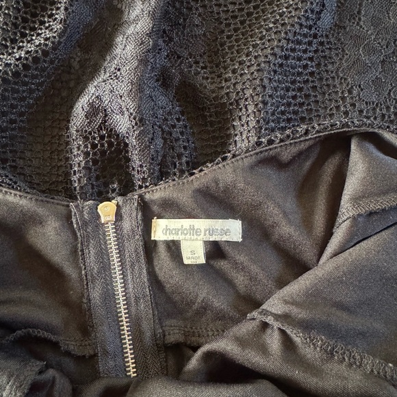 Charlotte Russe Y2K Lace Halter Midi Dress Sweetheart Sheer Detail Size S - Picture 3 of 4